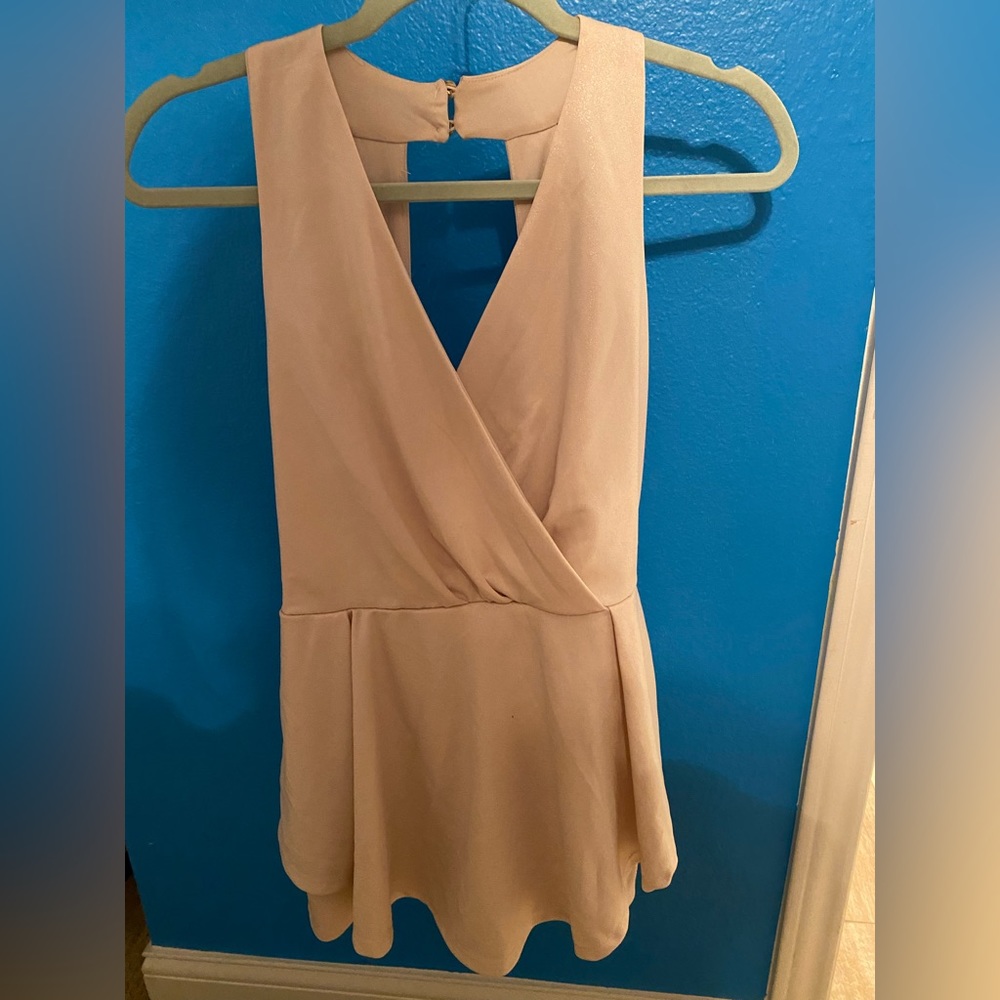 Sexy champagne color skort dress